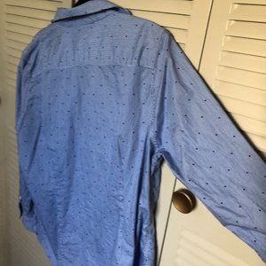 Blue striped cotton button up